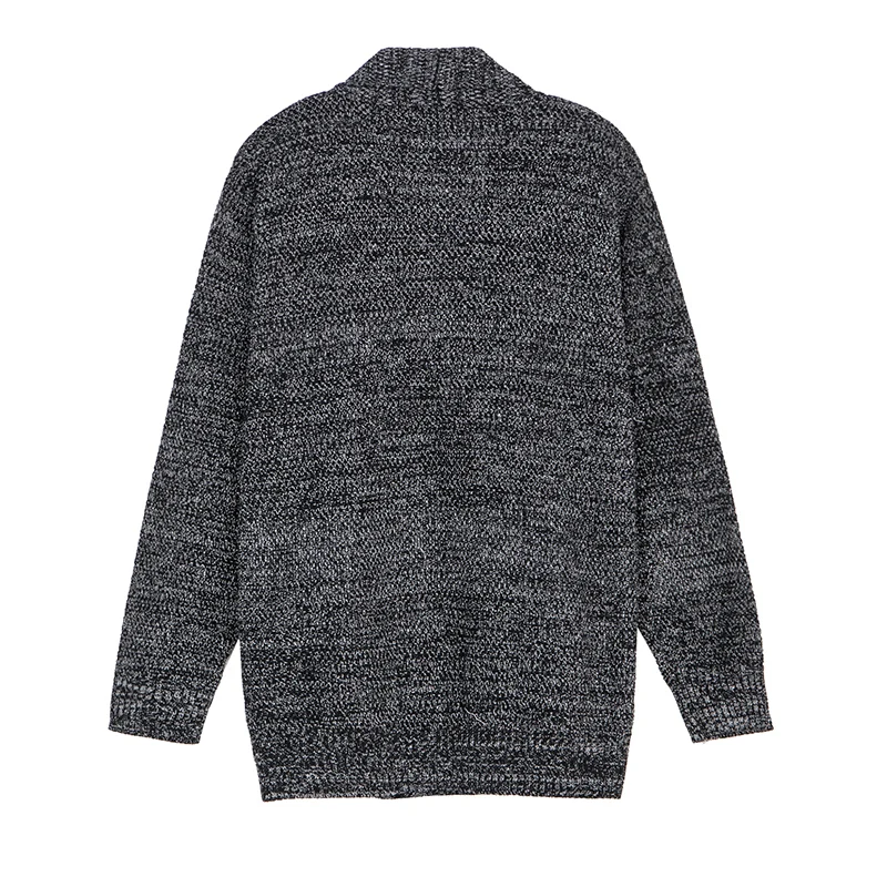 Мужской вязаный винтажный свитер куртка мужской Серый кардиган свитера большое