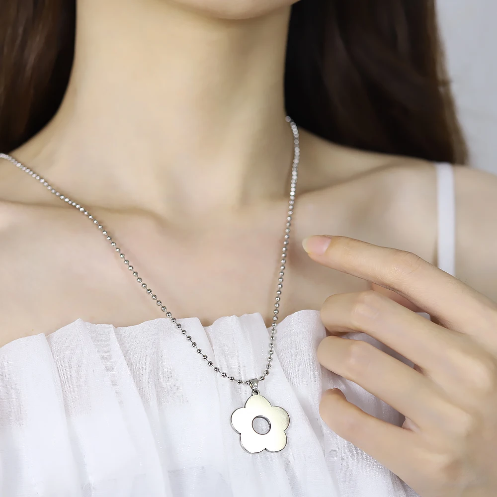 Цепочка с круглыми бусинами для мужчин и женщин модное ожерелье из нержавеющей