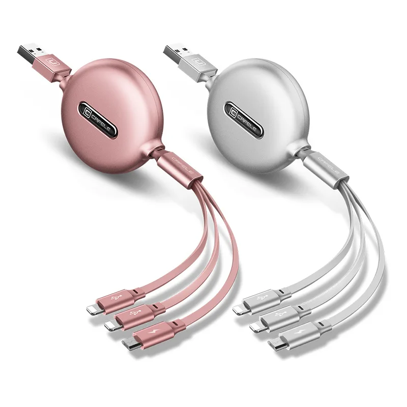 

1.2M 3-in-1 Data Cable for iphone Android Type-C USB Cable Fast Charging 3A Universal Cables Charging Data Cable