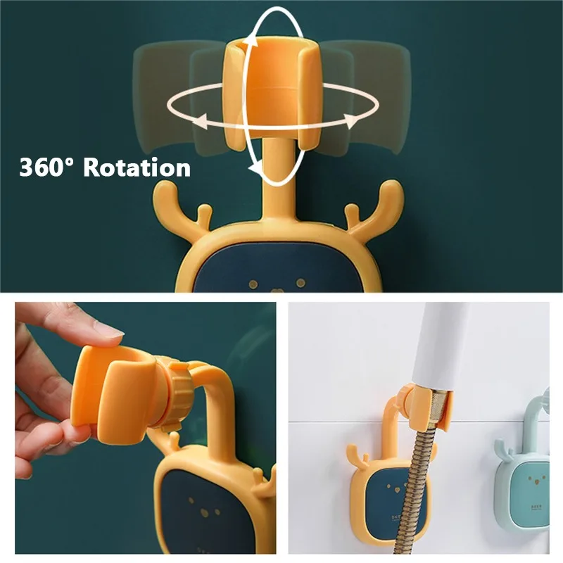 

1Pc Suction Cup Shower Holder Adjustable Shower Head Holder Universal Bathroom Bracket Nozzle Base Stand Punch-Free 360Rotation