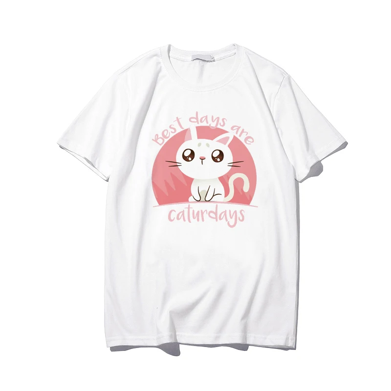 Летняя женская новая милая футболка в стиле Харадзюку Лучшая Повседневная с