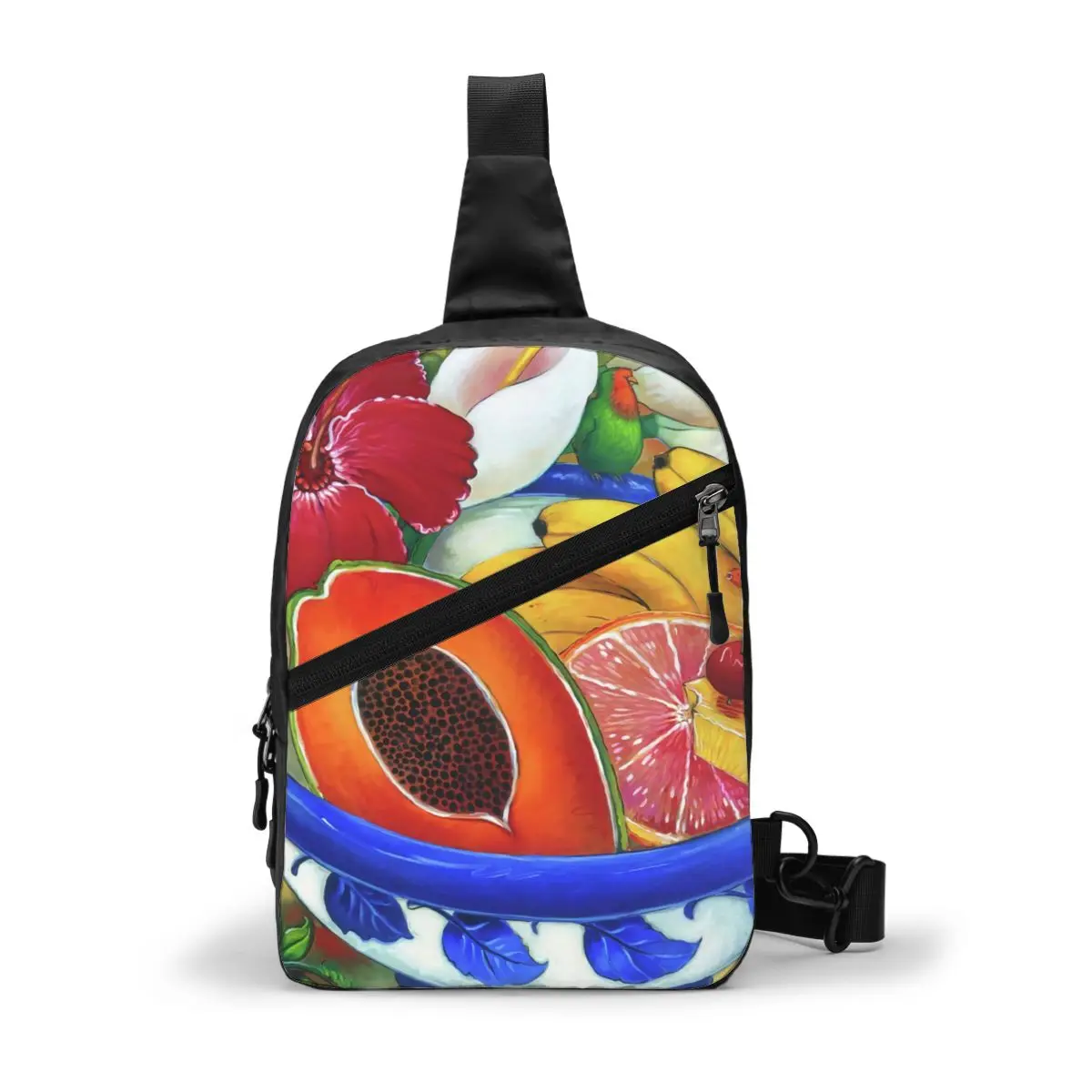 

Papaya Chest Bag Polyester Sport Sling Bag folding Shoulder Retro Pouch Bag