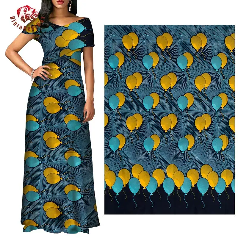 Африка Анкара полиэфирной ткани с изображением воздушных шариков швейная ткань