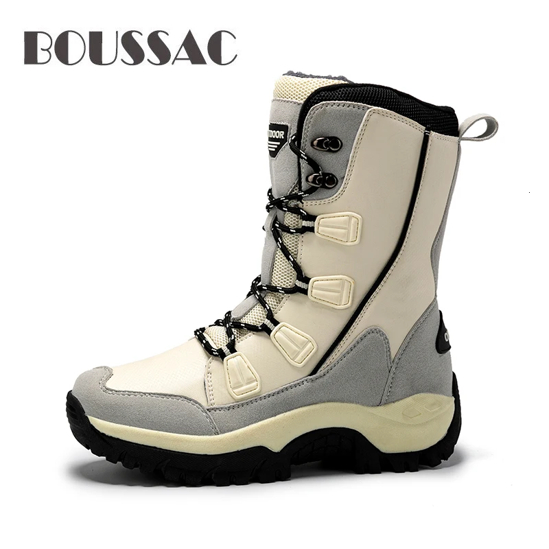 BOUSSAC/зимние женские ботильоны водонепроницаемые походные ботинки теплая кожаная