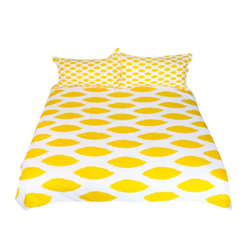 Чехол с геометрическим рисунком лимонно желтого цвета для дома 2 наволочками