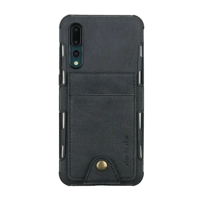 Карточка из ткани слот для huawei P30 Pro Чехол Funda huawei P20 Lite чехол P20Lite чехол для huawei P30 Lite чехол P20 Pro P20Pro P 30 - Цвет: Черный