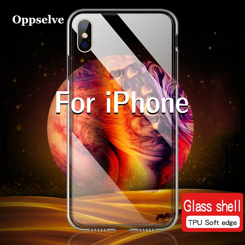 Чехол для Телефона iPhone 12 11 XR XS Max X 10 6 S прозрачный чехол из закаленного стекла 8 7 s