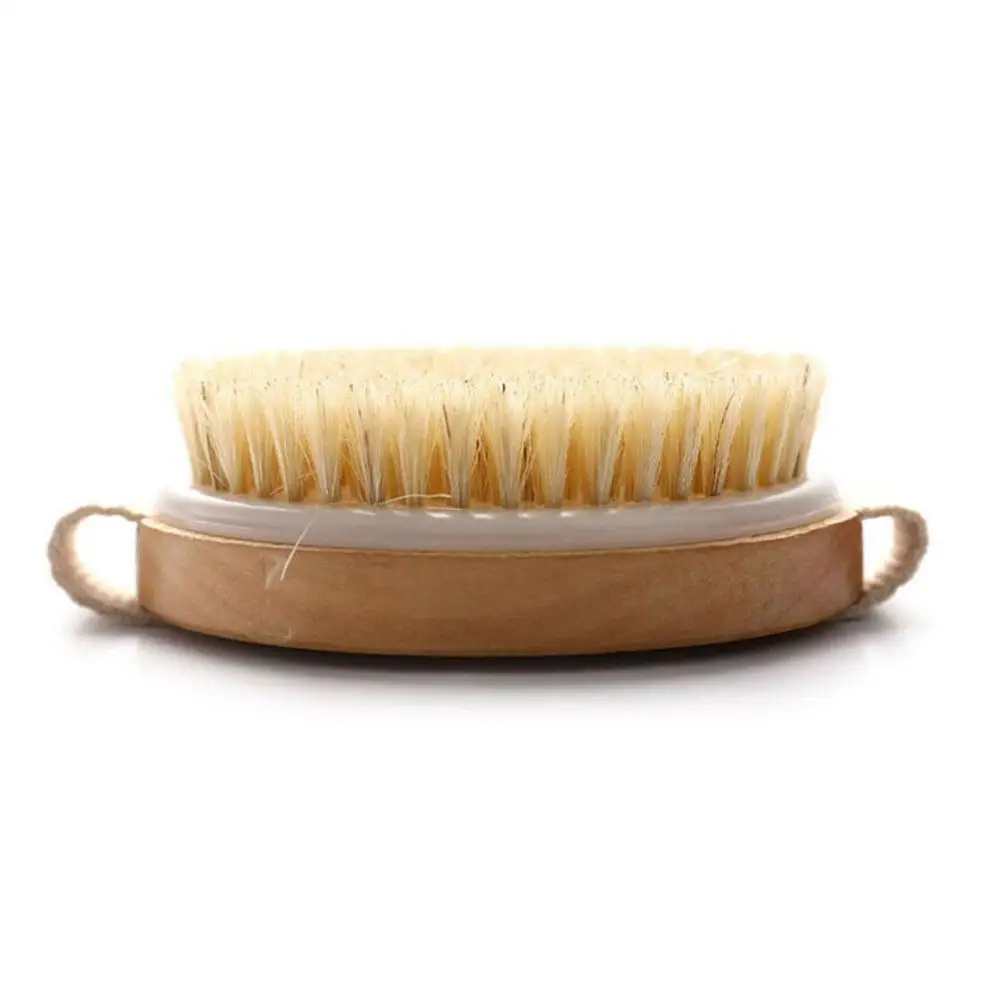 

Wooden Bath Brush Body Massage Wood Exfoliation Shower Brush Horse Hair Natural Bathroom Scrubber Cleaning Brush