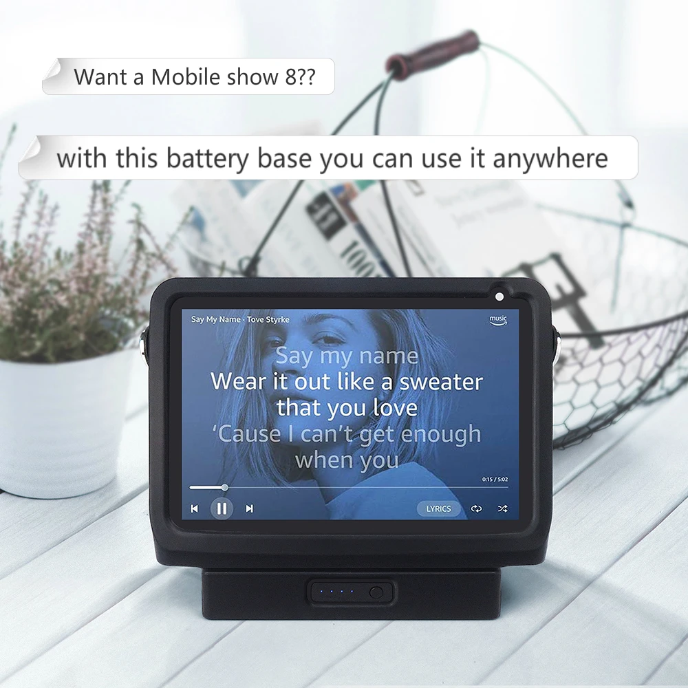 Battery Base for Echo Show 8 Wireless Charger to Make Mobile case Alexa 1st Gen stand | Электроника