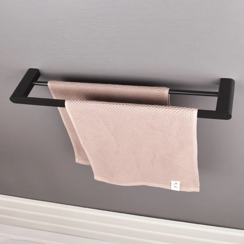 Вешалка для полотенец Настенная вешалка ванной из нержавеющей стали черная