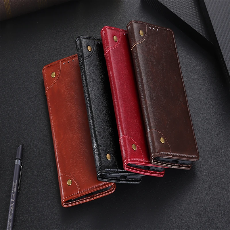

Copper Buckle Leather Case For Samsung Galaxy NOTE 20 S20 S21 S30 Plus ULTRA Fan FE LTIE Luxury clamshell Card wallet Cover