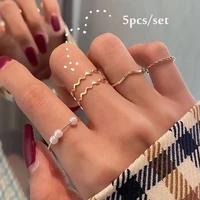 new 5pcs set hiphoprock metal fashion rings opening index finger sets for women korean rings 2021trend women party jewelry