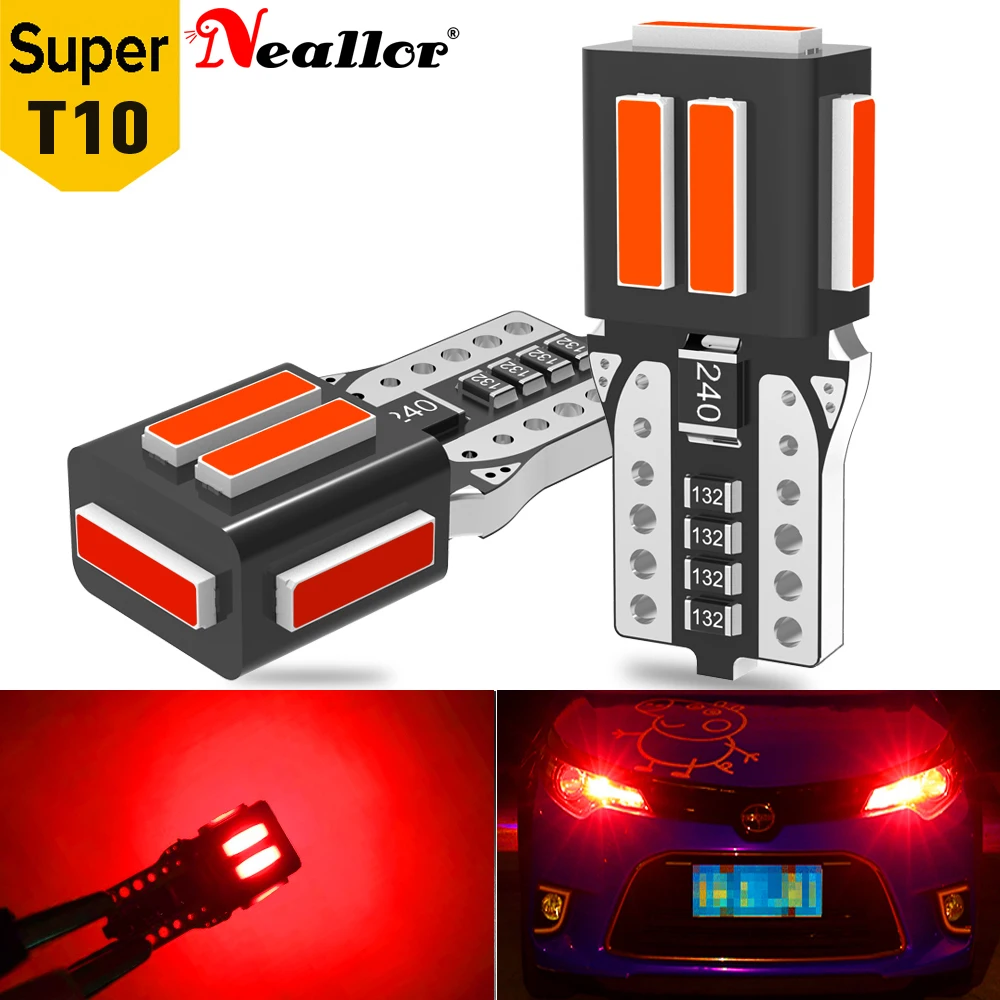 

2pcs Car 5W5 LED Bulb T10 W5W LED Signal Light Canbus 12V 6000K Auto Claerance Wedge Side Reverse Lamps 7020 7SMD No error 2821