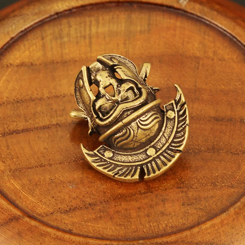 Латунный брелок подвеска в виде черепа лица стиле панк|Брелоки| |