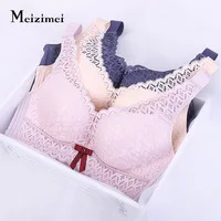 Meizimei комплект с бюстгальтером, тонкое кружевное короткое сексуальное белье, цветочный бюстгальтер, бюстгальтер для молодых девушек, бюстгальтер для женщин, супер пуш-ап трусики, маленькая грудь