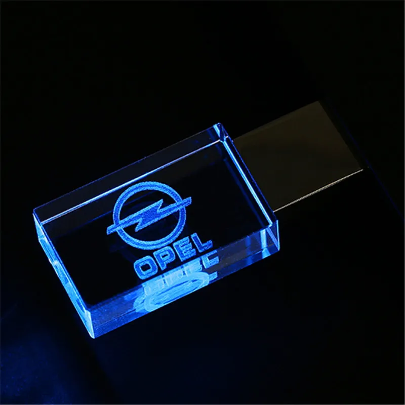 blue JASTER OPEL кристалл+ металл USB флэш накопитель флешки 4 ГБ 8 16 32 64 128 Внешняя память stick u диск - Цвет: blue
