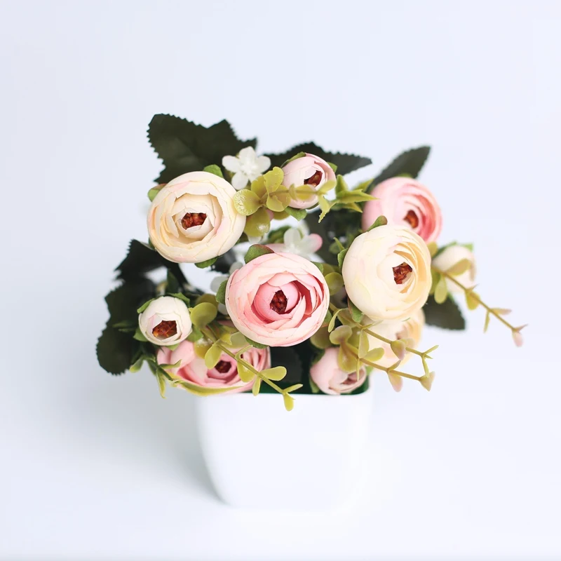 1 букет чайных роз ваз для рождественских украшений дома свадебные декоративные