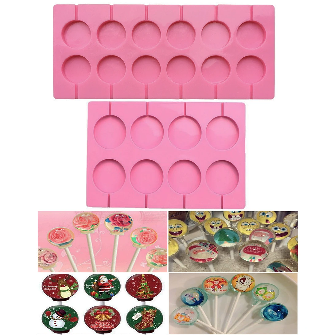 

Silicone Mold Big Round Lollipop mold DIY Cake Decorating Tools 3D dessert Tool Candy Fondant mold snack Kitchen Tools Bakeware