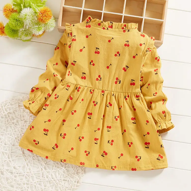 BibiCola/2019 г. Новое весенне-осеннее платье с длинными рукавами и рисунком для