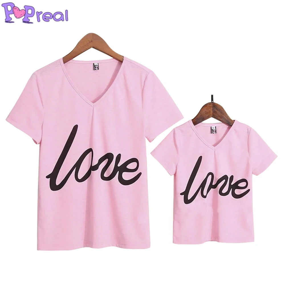 

Футболки для мамы и дочки PopReal, летние, для родителей и детей, одинаковые наряды, с принтом персонажа, размера плюс