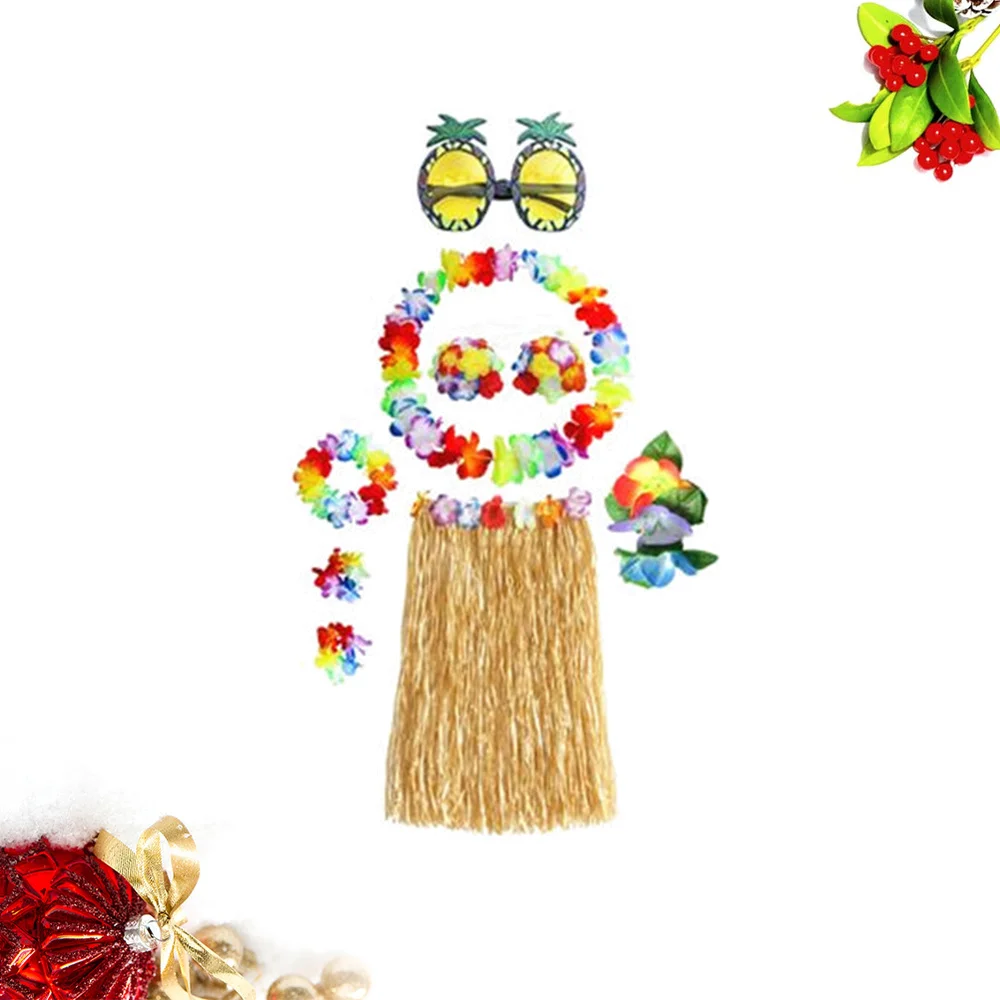 8 шт. пляжный костюм гавайской хулы платье танцевальная юбка хула из тропической