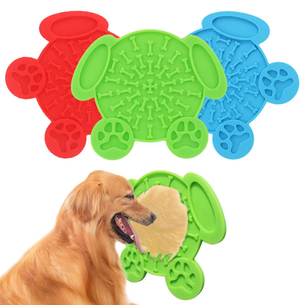 

Pet Silicone Sucker Food Lick Pad Dog Slow Food Bowl Bathroom Shower Lick Pad Dinner Plate for Pet Bathing Grooming Cat Training