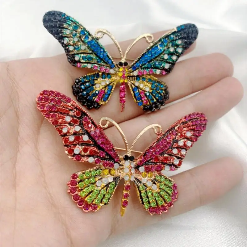 

Ladies Exquisite Inlaid Colorful Zircon Butterfly Brooch Elegant Fashion Attend Banquet Jewelry Gift