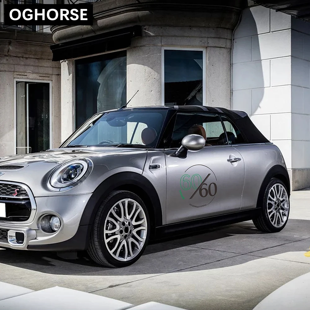 2 шт. 60-летняя Графика Наклейка на дверь боковая наклейка для MINI Cooper R50 R52 R53 R55 R56 R57