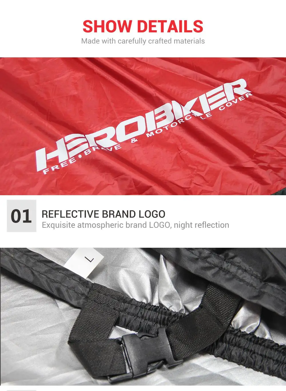 HEROBIKER мотоциклетный чехол водонепроницаемый открытый закрытый скутер крейсеров Уличный спорт велосипед крышка УФ Защита мотоцикл Дождевик