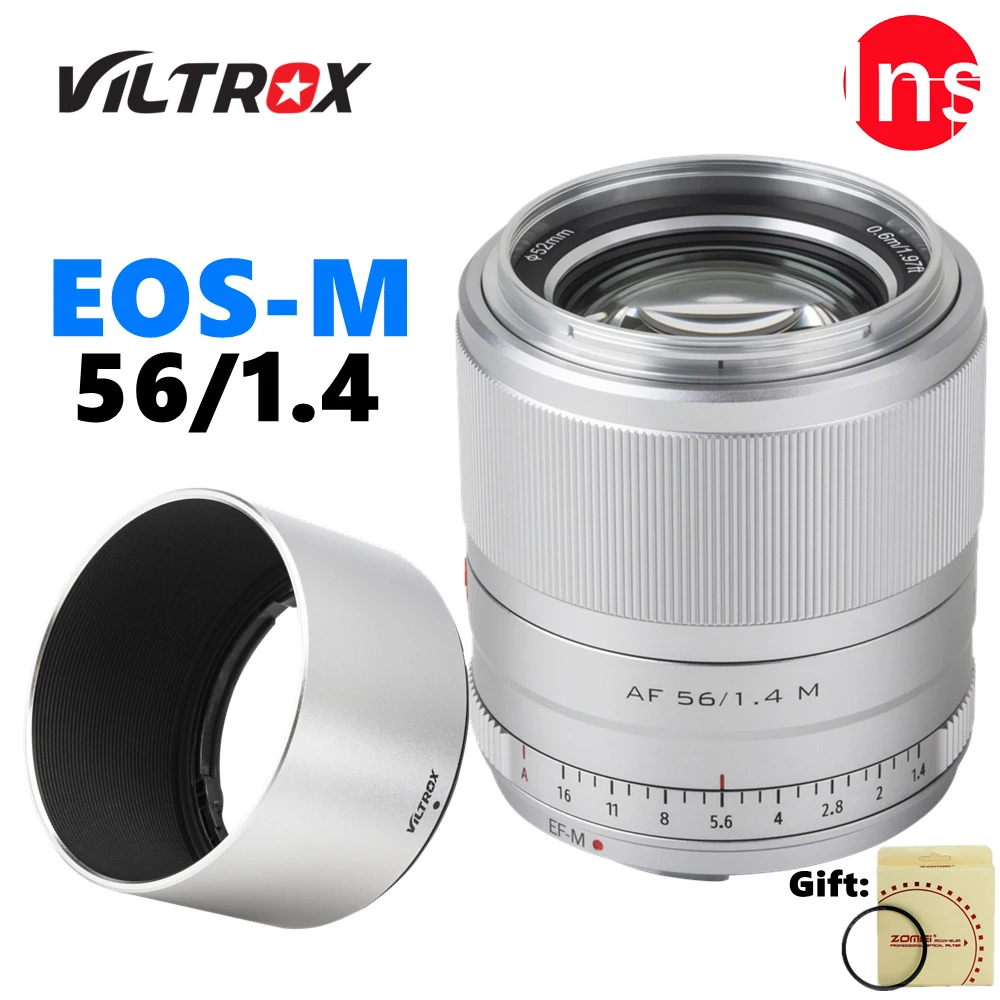 

Объектив Viltrox 56 мм f1.4 STM с автофокусом APS-C Prime для камер Canon EOS-M M10 M50 M100 M5 M6 MarkII