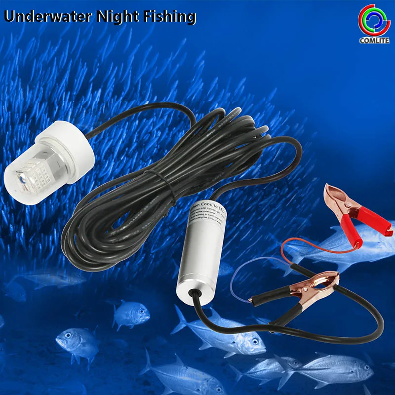 Fishing Tackle Wholesale 30W Underwater LED Bait Lights DC 12V - 24V 6M Cable 360 + 120 Degree Cheap Equipments | Освещение