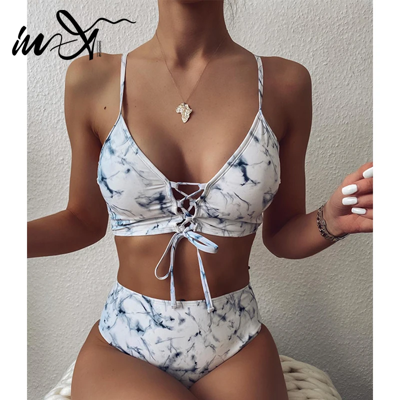 Rendas até Banho In-x Cintura Alta Biquínis Mujer Retro Maiô Feminino Banhistas Push up Biquini 2 Peças xl 2021