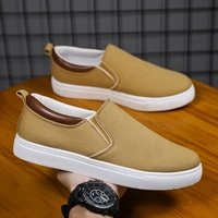 khaki canvas shoes boy platform sneakers men comfy loafers big size 46 47 tooling shoes male fashion sneakers