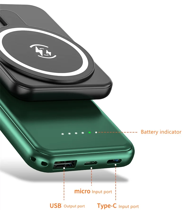 new 10000mah magsafe magnetic wireless power bank mobile phone battery for iphone 13pro 12 12pro max mini external battery bank free global shipping