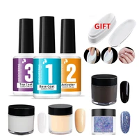 2021 hot new 12ml brush saver activator gel factory price top base polish for nail dip powder natural dry cure dipping powders