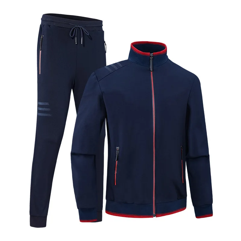 Mirecoo Running Suit Men Winter Solid Color Track Casual Fashion Jogging Mens Elasticity Plus Size Autumn Jacket+Pants | Мужская одежда