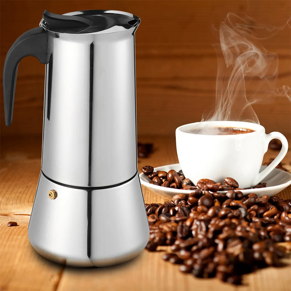 

1pc 200ML Stainless Steel Coffee Pot Espresso Coffee Pot (Assorted Color)
