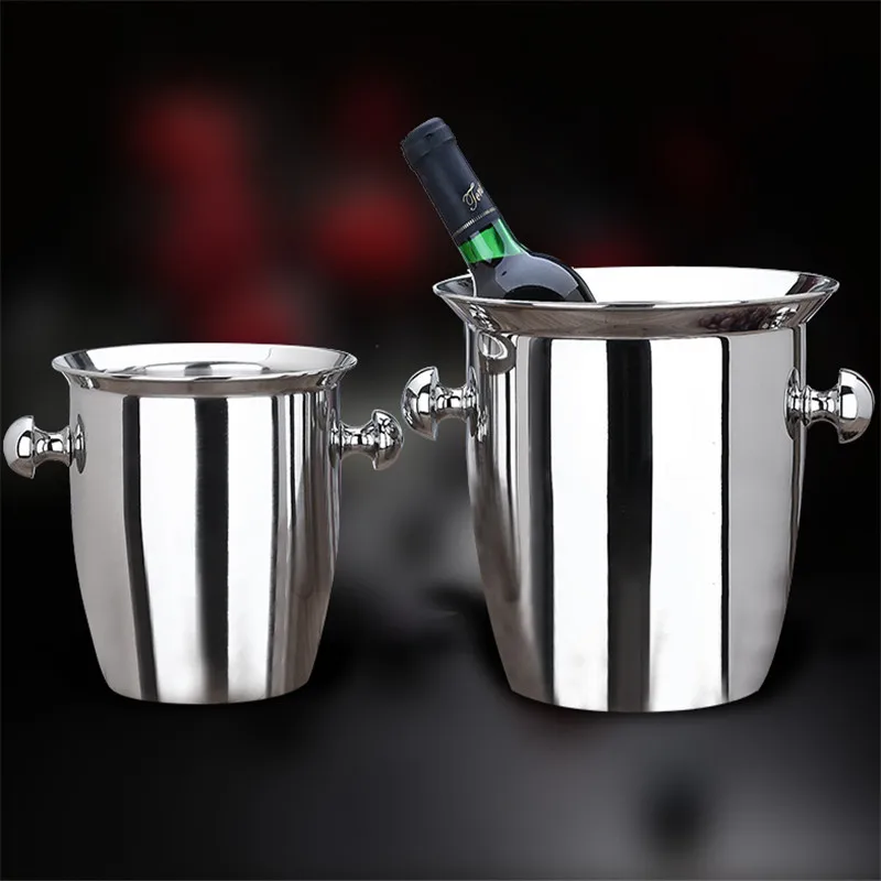 

Gold stainless steel Ice Bucket Wine Cooler Whisky Chiller Barware bar tool Champagne Buckets wine bottle cooler beer bucket