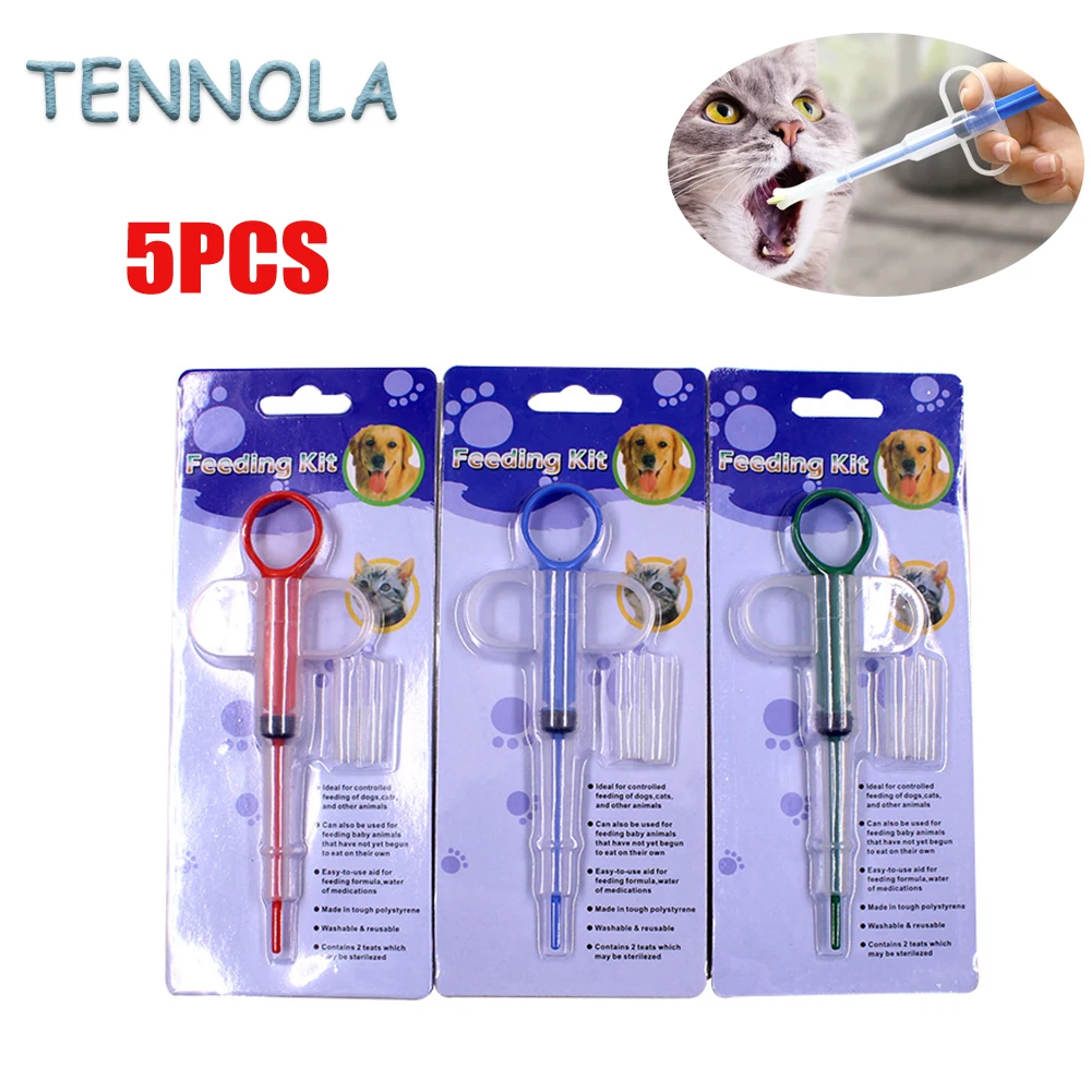 

2/5PCS Pet Medicine Syringes Tablet Pill Gun Piller Push Dispenser Water Milk Feeding Device Syringe Puppy Feeder Dog Accessorie