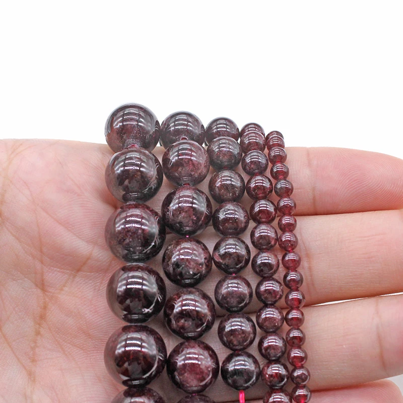 Натуральный камень темно красный гранет круглые свободные бусины 15 &quotпрядь 4 6 8 10