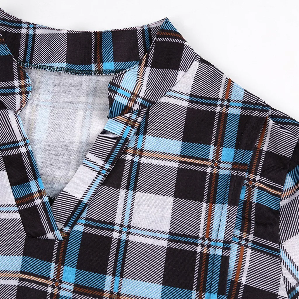 TELOTUNY Женский Топ с длинным рукавом для кормления Клетчатая блузка беременных v