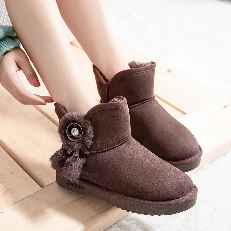 2019 г. модные женские ботинки новые зимние на нескользящей подошве Удобные