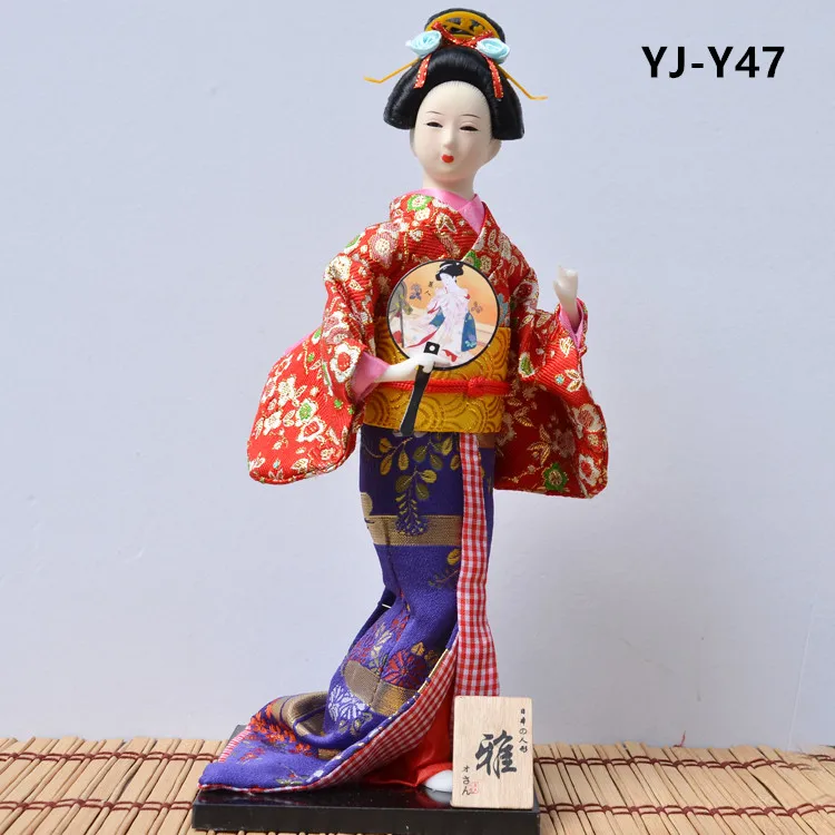 

MYBLUE 30cm Kawaii Hand Make Japanese Geisha Kimono Doll Sculpture Japanese House Figurine Home Room Decoration Accessories