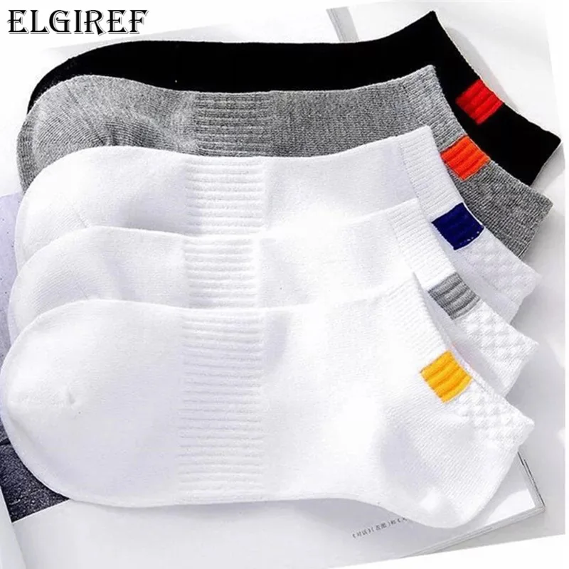 ELGIREF 1 Pairs Summer Cotton Man Short Socks Fashion Breathable Boat Socks Comfortable Casual Socks Male White Hot