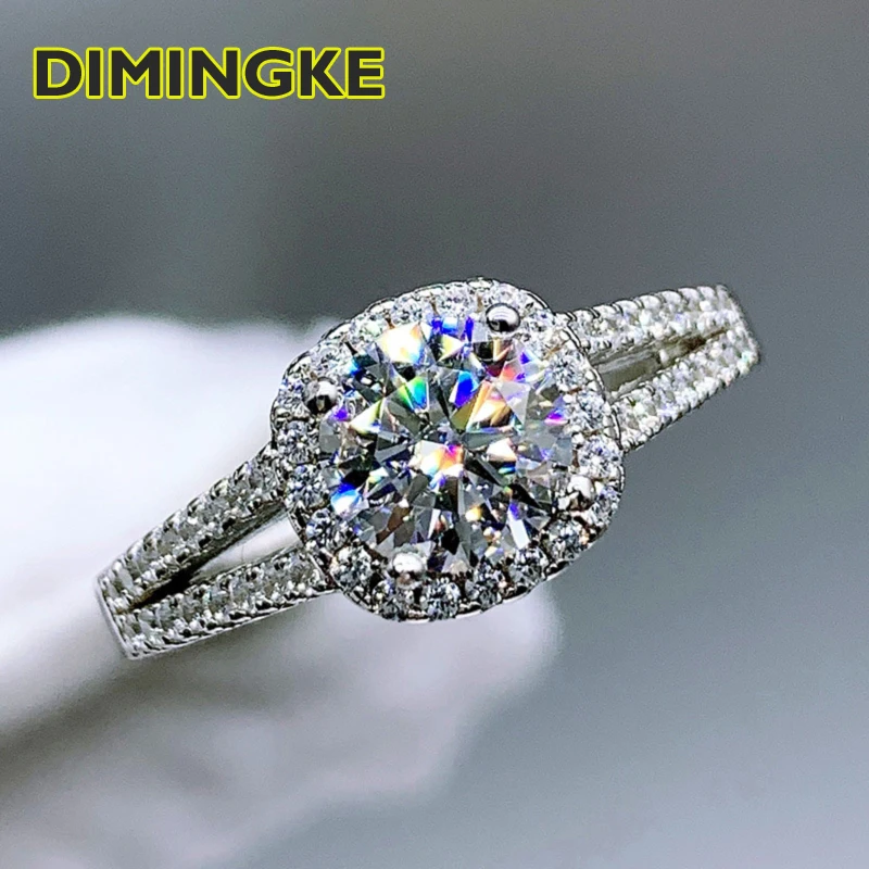 Классическое кольцо из серебра пробы с муассанитом 1CT VVS1 D | Украшения и