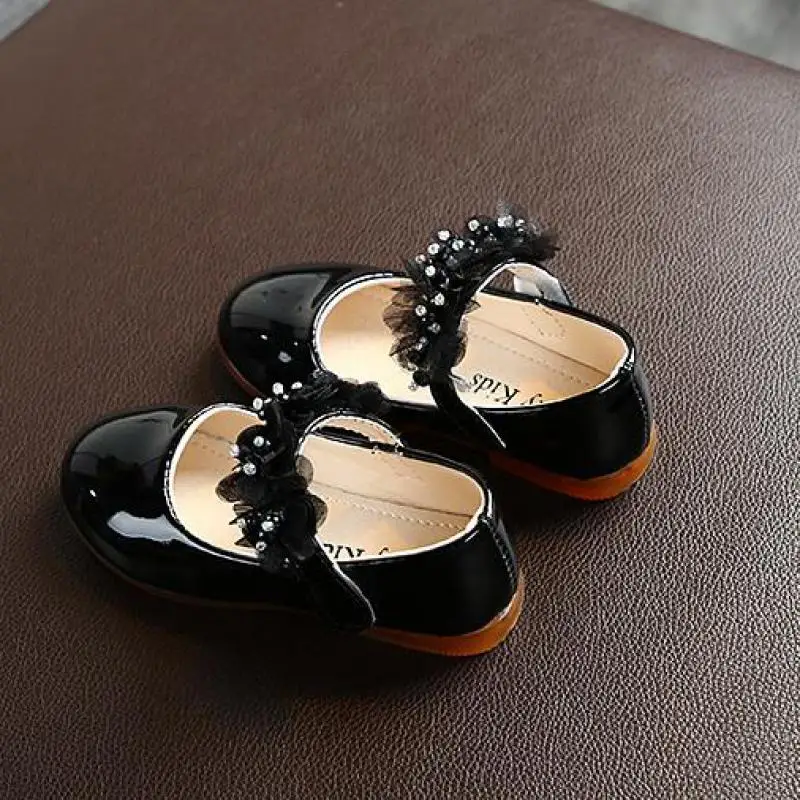 Летние кожаные туфли принцессы для девочек Детские модельные Босоножки с