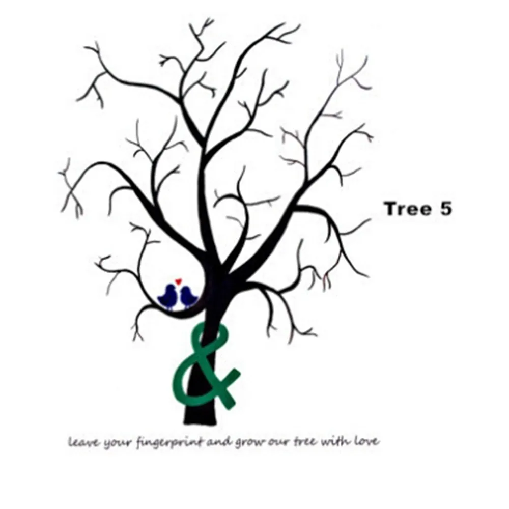 Tree 5 40x30 см Индивидуальная Свадебная Подпись Гостевая книга креативный в форме сердца ветви знак отпечатки пальца в дереве для вечерние входа - Цвет: Tree 5