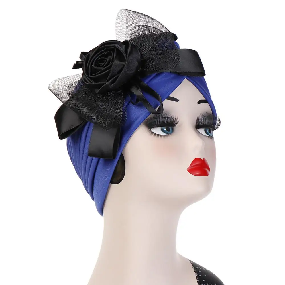 Новый модный индийский головной убор с цветами сетчатый бант мусульманский