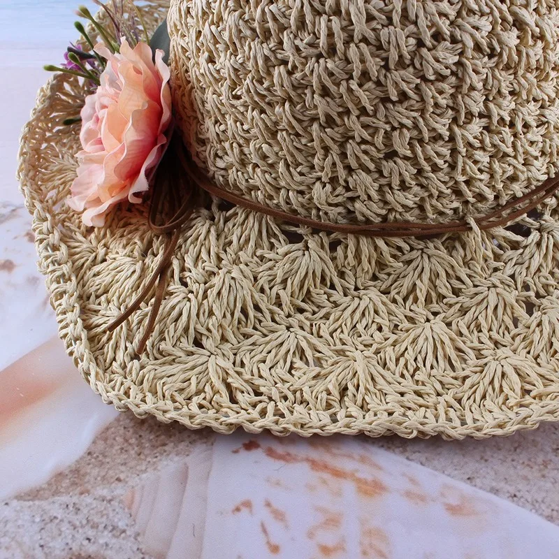 2020 Foldable Straw Hat Female Summer Fisherman Hat Sunscreen Sun Hat Korean Version Holiday Seaside Sun Hat Tide
