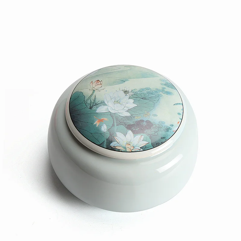 

Чайная коробка, керамические изделия, жестяная банка для чая, банка для хранения, контейнер для хранения чая, цветная глазурованная банка, г...